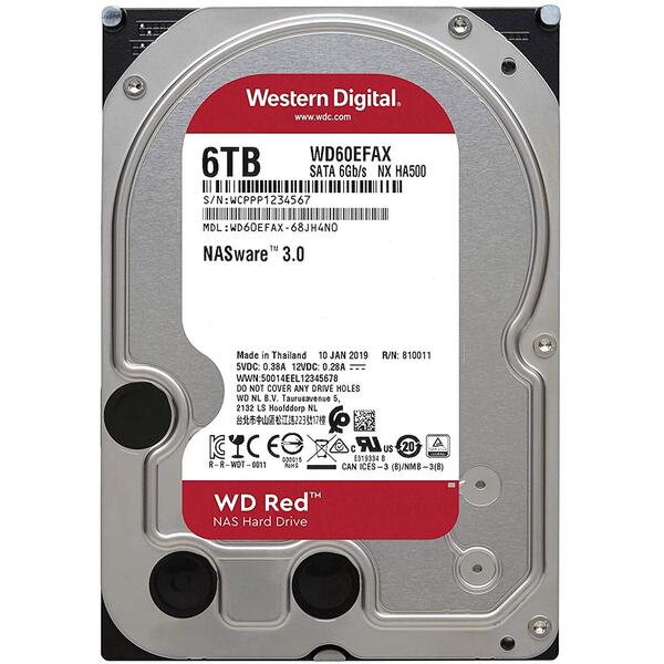 Hard Disk WD Red Plus 6TB, SATA3, 5640RPM, 128MB, 3.5 inch