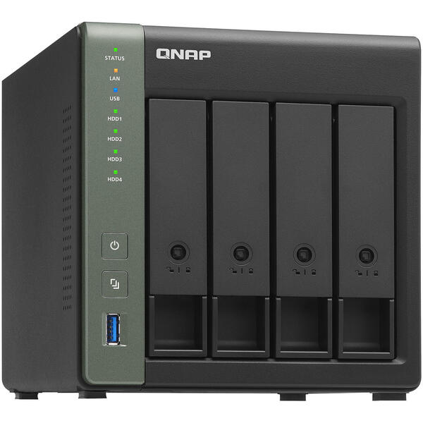 NAS Qnap TS-431X3-4G Quad Core 1.7GHz 4GB DDR3 4 Bay Negru