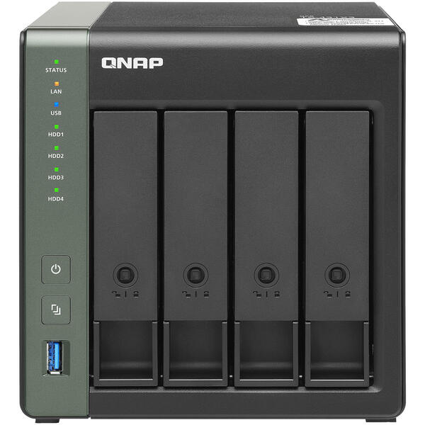 NAS Qnap TS-431X3-4G Quad Core 1.7GHz 4GB DDR3 4 Bay Negru