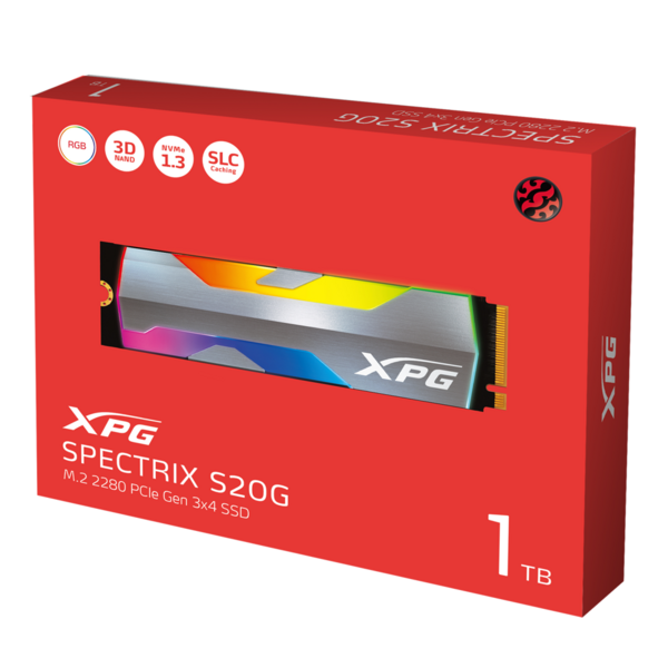 SSD A-DATA XPG Spectrix S20G RGB 1TB PCI Express 3.0 x4 M.2 2280