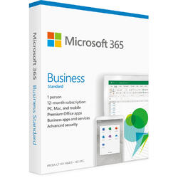 Microsoft 365 Business Standard, All languages, Subscriptie 1 An, 1 Utilizator, Electronic, ESD