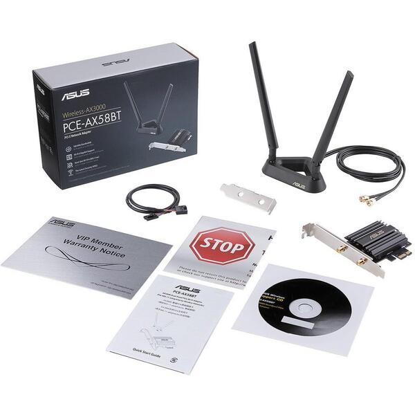 Placa de retea Wireless ASUS PCE-AX58BT Dual-Band WiFi 6