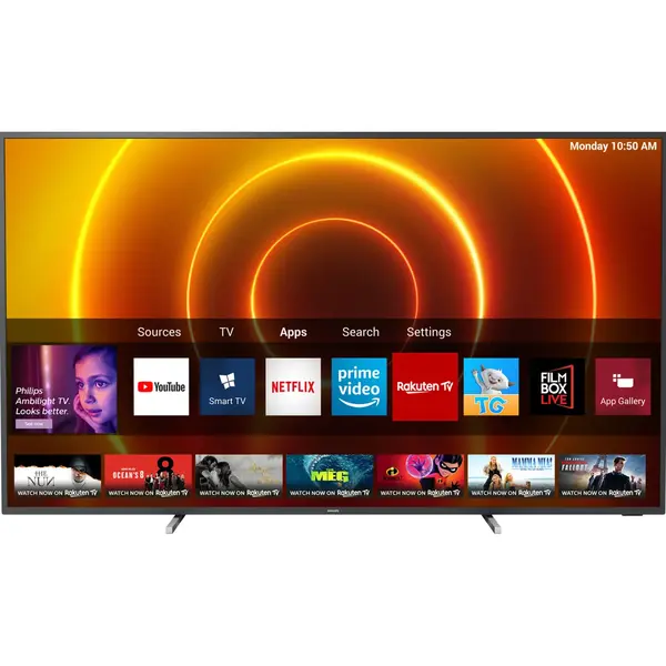 Televizor LED Philips Smart TV 75PUS7805/12 189cm 4K UHD HDR Ambilight cu 3 laturi Negru