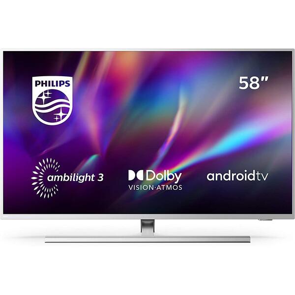 Televizor LED Philips Smart TV Android 65PUS8545/12 164cm 4K UHD HDR Ambilight cu 3 laturi Argintiu