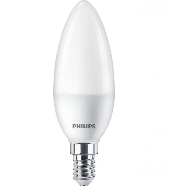 Pachet 2 becuri LED Philips B38, E14, 7W (60W), 806 lm, lumina alba rece (4000K)