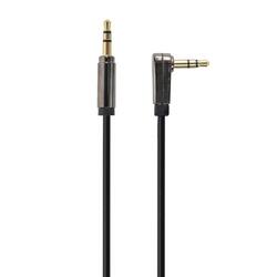 stereo 3.5 mm jack T/T, 1.8m, conectori auriti, un conector 90 grade, Negru