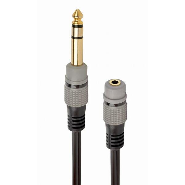 Cablu audio Gembird Stereo 1 x 6.5 mm jack T la 1 x 3.5 mm jack M, 0.2M, Negru
