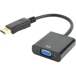 Adaptor  video Gembird DisplayPort (T) la VGA (M), 10cm, Negru