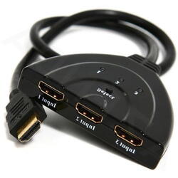 3 x HDMI (M) la HDMI (T), 0.5m, Negru