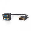 Adaptor  video Gembird Cablu video Splitter DVI-I DL (T) la 2 x VGA (M), 0.3m, Negru