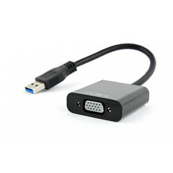 USB 3.0 (T) la VGA (M), 15cm, Negru