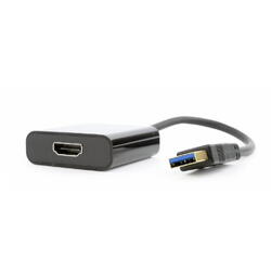 Adaptor  video Gembird USB 3.0 (T) la HDMI (M), 15cm, Negru