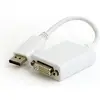 Adaptor  video Gembird DisplayPort (T) la DVI-I DL (M), 10cm, Alb