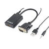 Gembird VGA (T) + Jack 3.5mm (T) la HDMI (M), 15cm, Negru