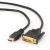 Adaptor  video Gembird HDMI (T) la DVI-D SL (T), 0.5m, Conectori auriti, Negru