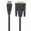 Adaptor  video Gembird HDMI (T) la DVI-D SL (T), 0.5m, Conectori auriti, Negru