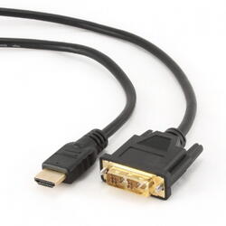 HDMI (T) la DVI-D SL (T), 0.5m, Conectori auriti, Negru