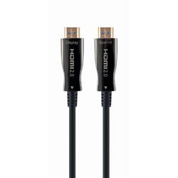 Gembird Cablu video HDMI (T) la HDMI (T), 20m, Premium AOC (Active Optical Cable), Conectori auriti, Negru