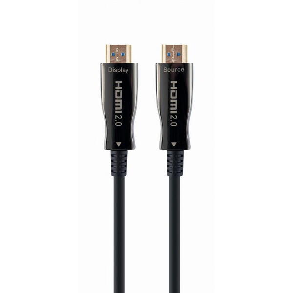 Gembird Cablu video HDMI (T) la HDMI (T), 30m, Premium AOC (Active Optical Cable), Conectori auriti, Negru