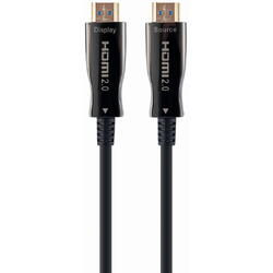 Cablu HDMI (T) la HDMI (T), 50m, Premium AOC (Active Optical Cable), Conectori auriti, Negru
