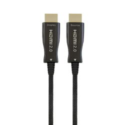 Cablu video HDMI (T) la HDMI (T), 80m, premium AOC (Active Optical Cable), Conectori auriti, Negru