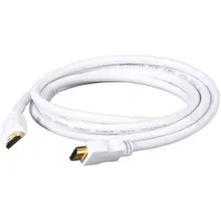 Cablu video HDMI (T) la HDMI (T), 3m, Conectori auriti, Alb