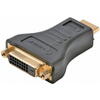 Adaptor  video Gembird HDMI (T) la DVI-I DL (M), Conectori auriti, Negru