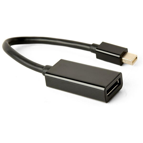 Adaptor  video Gembird Mini-DisplayPort (T) la DisplayPort (M), Negru