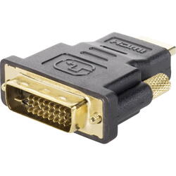 Adaptor  video Gembird HDMI (T) la DVI-D SL (T), Conectori auriti, Negru