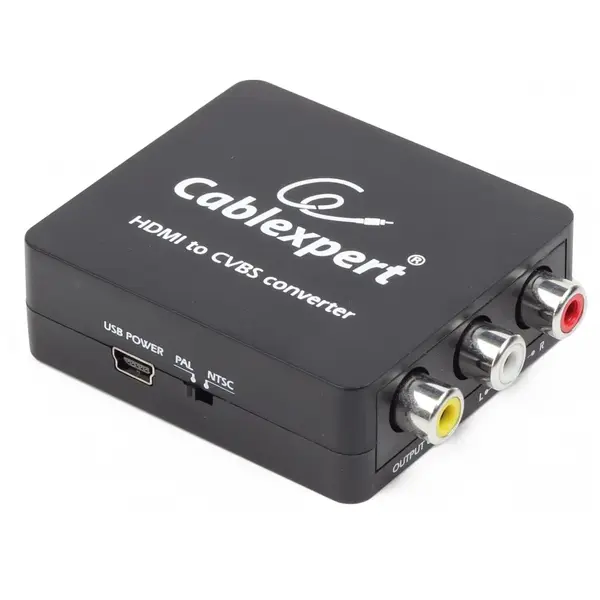 Adaptor  video Gembird Splitter HDMI (M) la Composite video + audio L/R (M) x 2, Negru