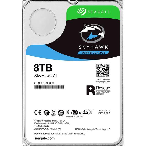 Hard Disk Seagate SkyHawk AI 8TB 7200RPM SATA 3 256MB