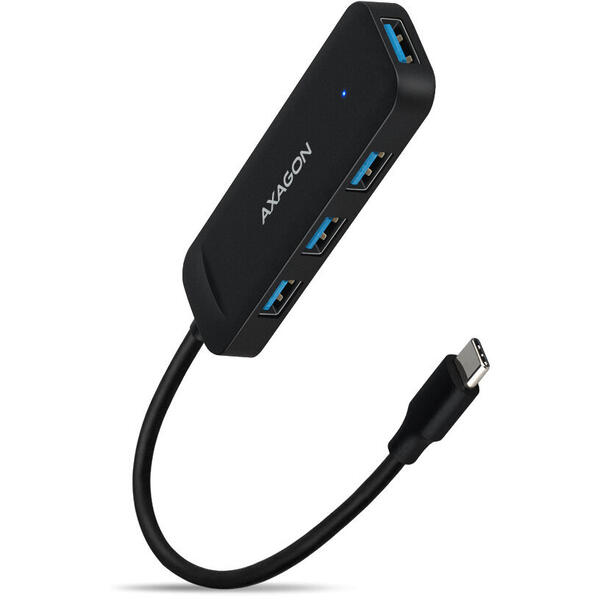 Hub USB AXAGON HUE-L1C, 4x USB 3.2 Gen 1, Cablu USB-C 20 cm