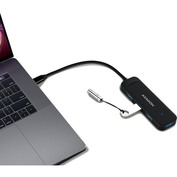 Hub USB AXAGON HUE-L1C, 4x USB 3.2 Gen 1, Cablu USB-C 20 cm