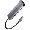 Hub USB AXAGON HMC-5 2x USB-A, HDMI, SD/microSD, USB 3.2 Gen 1, PD 100W, Cablu 20cm USB-C