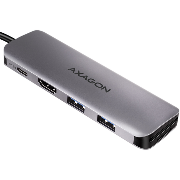 Hub USB AXAGON HMC-5 2x USB-A, HDMI, SD/microSD, USB 3.2 Gen 1, PD 100W, Cablu 20cm USB-C