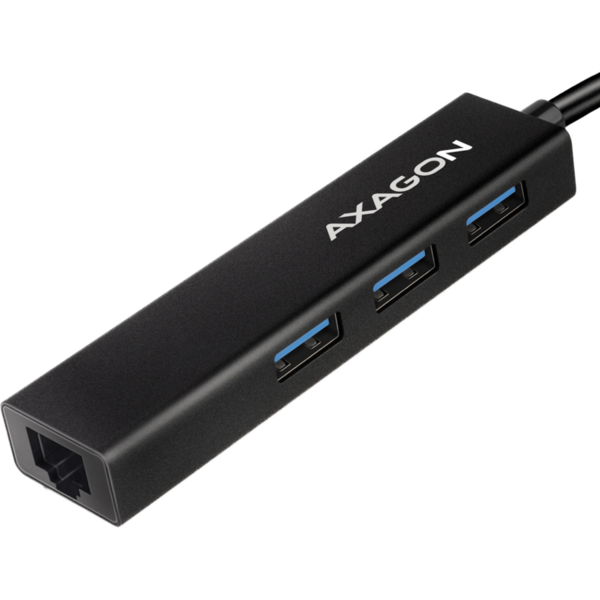 Hub USB AXAGON HMC-GL3A, 3x USB3.2 Gen 1, Cablu de 20 cm USB Type-C, 1 x RJ45 Gigabit