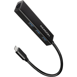 Hub USB AXAGON HMC-GL3A, 3x USB3.2 Gen 1, Cablu de 20 cm USB Type-C, 1 x RJ45 Gigabit
