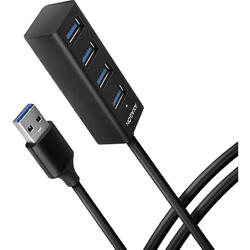 Hub USB AXAGON HUE-M1AL, 4x USB3.2 Gen 1, Cablu de 120 cm USB Tip A