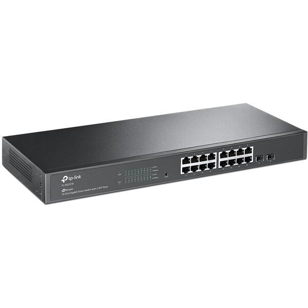 Switch TP-LINK L2+ cu management 16 porturi Gigabit + 2 sloturi SFP, carcasa metalica, rackabil TL-SG2218