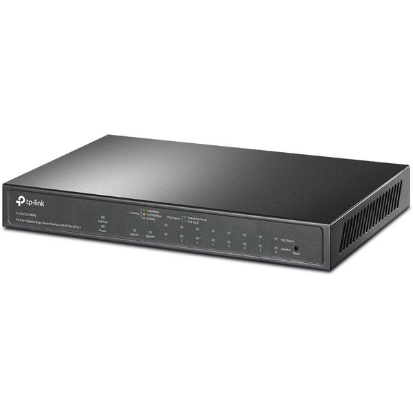 Switch TP-LINK 10-Port Gigabit  8-Port PoE+, 123W total power, carcasa metal TL-SG1210MPE