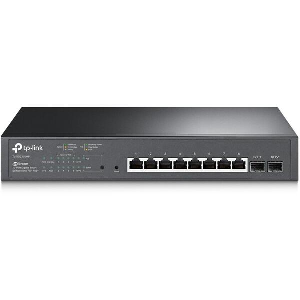 Switch TP-LINK 10 porturi Gigabit (8 PoE+), carcasa metalica TL-SG2210MP