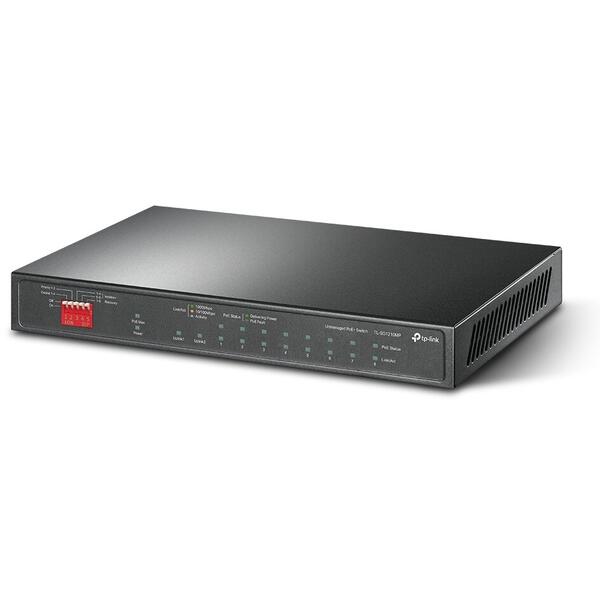 Switch SWITCH TP-LINK 10-Port Gigabit Desktop Switch cu 8-Port PoE+, 123W total power, carcasa metal "TL-SG1210MP" (include timbru verde 1.5 lei)