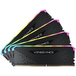 Memorie Corsair Vengeance RGB RS, 64GB, DDR4, 3200MHz, CL16, 4x16GB, 1.35V, Negru