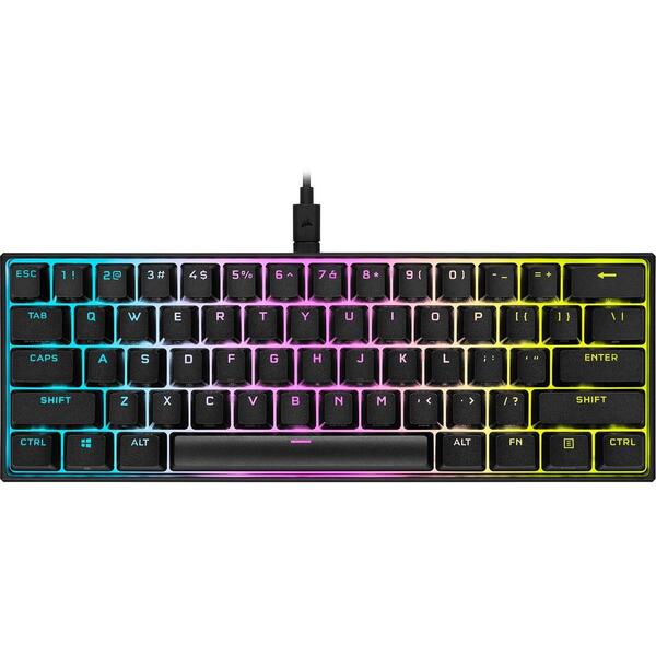 Tastatura gaming Corsair K65 RGB MINI, CHERRY MX SPEED, Black