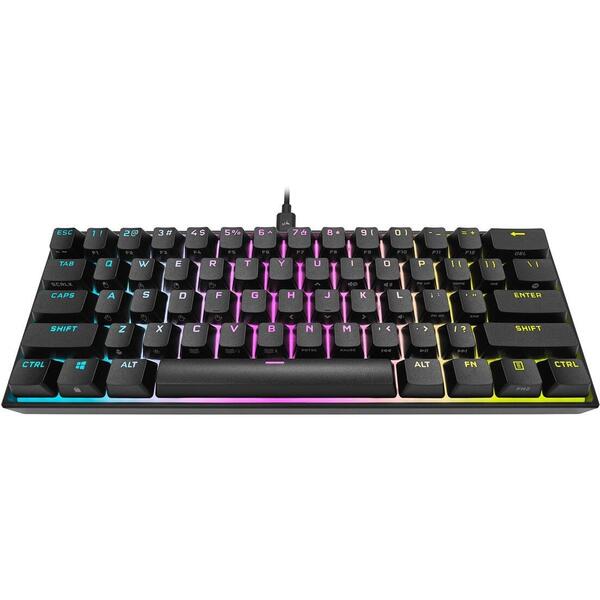 Tastatura gaming Corsair K65 RGB MINI, CHERRY MX SPEED, Black