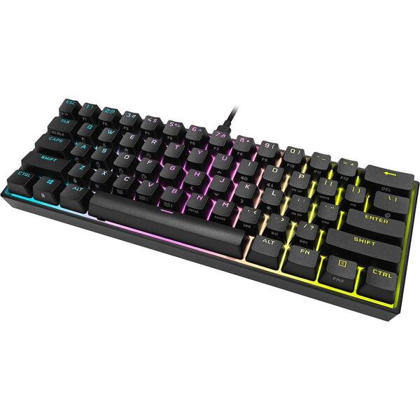 Tastatura gaming Corsair K65 RGB MINI, CHERRY MX SPEED, Black