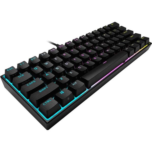 Tastatura gaming Corsair K65 RGB MINI, CHERRY MX SPEED, Black