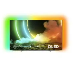 Smart TV Android 55OLED706/12 139cm 4K UHD HDR Ambilight cu 3 laturi Argintiu