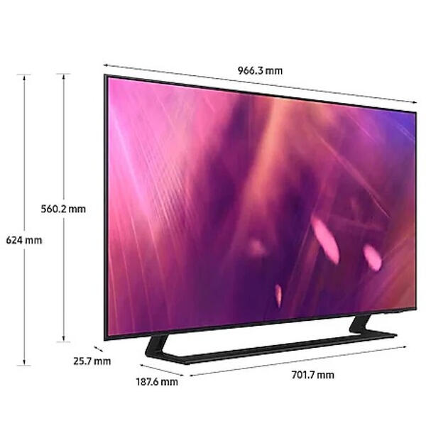 Televizor LED Samsung Smart TV UE43AU9072U 108cm 4K UHD HDR Negru