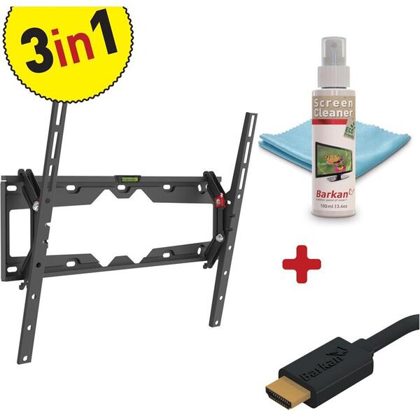 Kit Suport TV BARKAN de perete 19-65 inch + Solutie de curatat ecranul + Cablu HDMI 1.8m